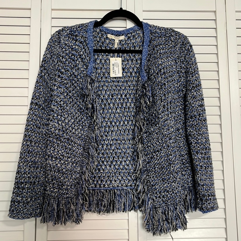 Maje blue tweed cardigan, size 2 NWT